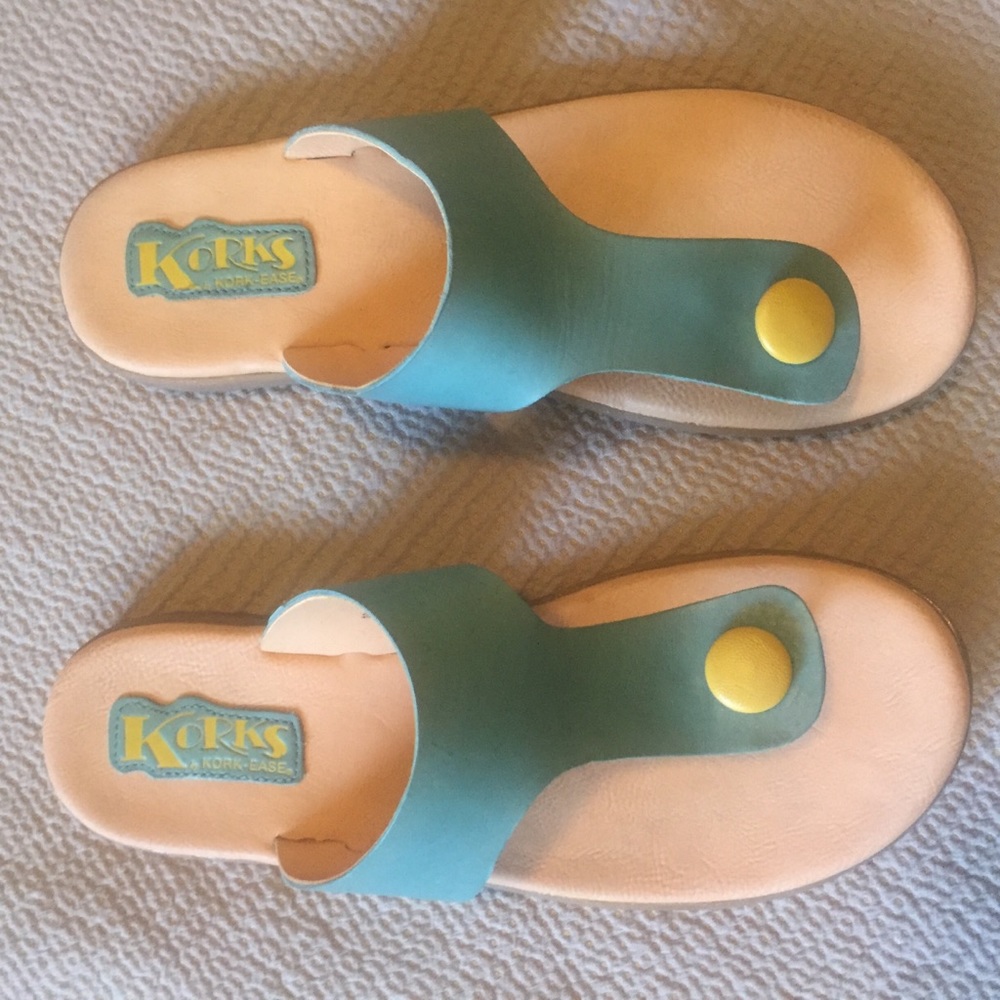 Korks  sandal - mod blue & yellow 10 US 42 E